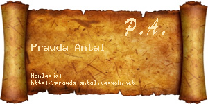Prauda Antal névjegykártya